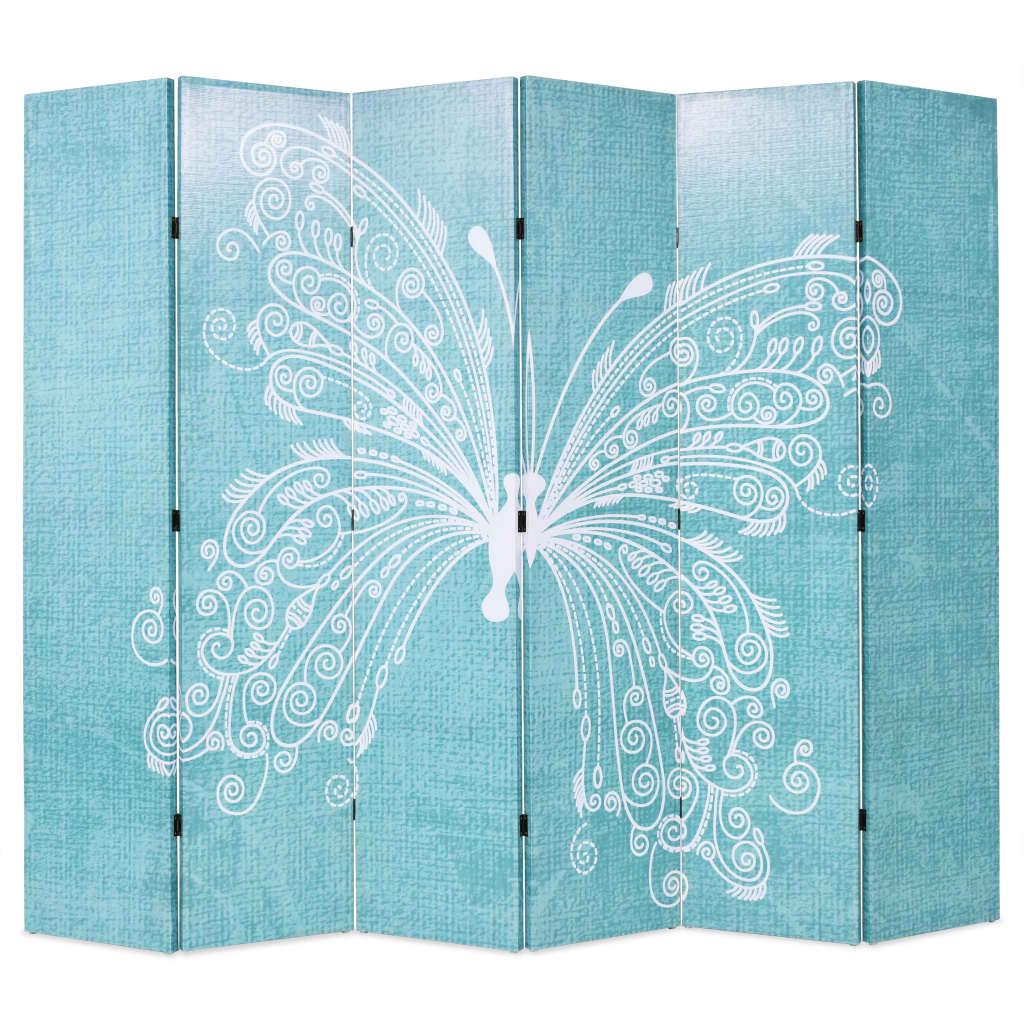 Biombo divisor plegable 120x170 cm mariposa azul