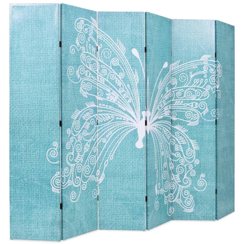 Biombo divisor plegable 120x170 cm mariposa azul