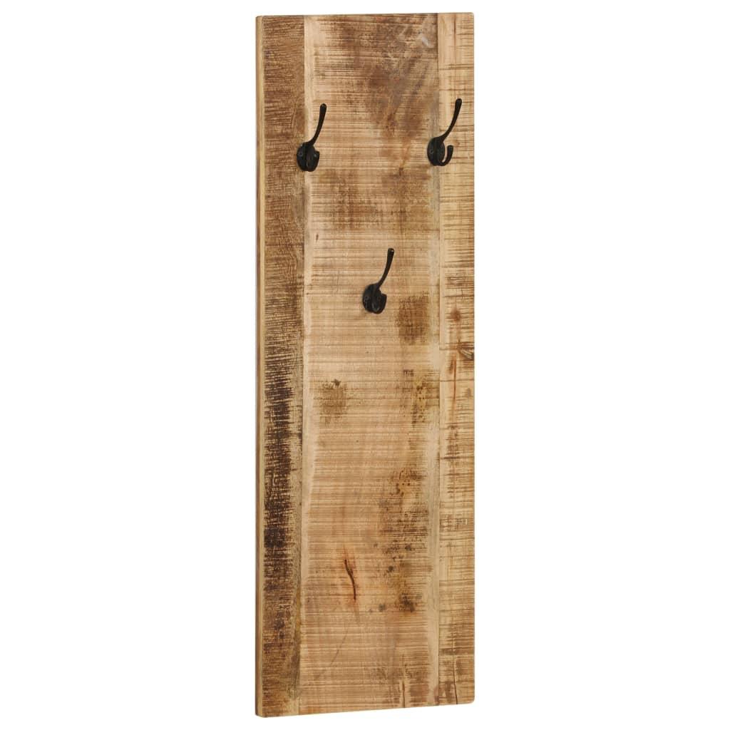Percheros de pared 2 uds madera maciza de mango 36x110x3 cm