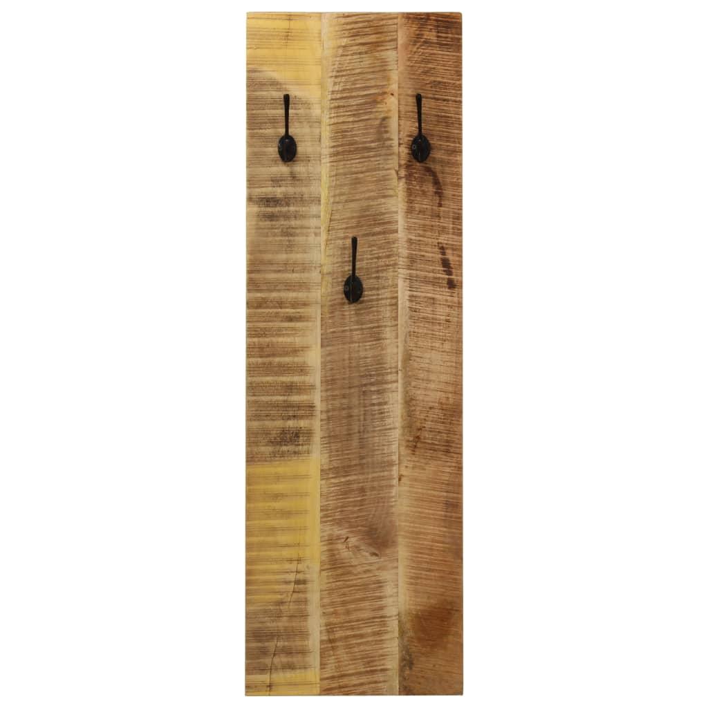 Percheros de pared 2 uds madera maciza de mango 36x110x3 cm
