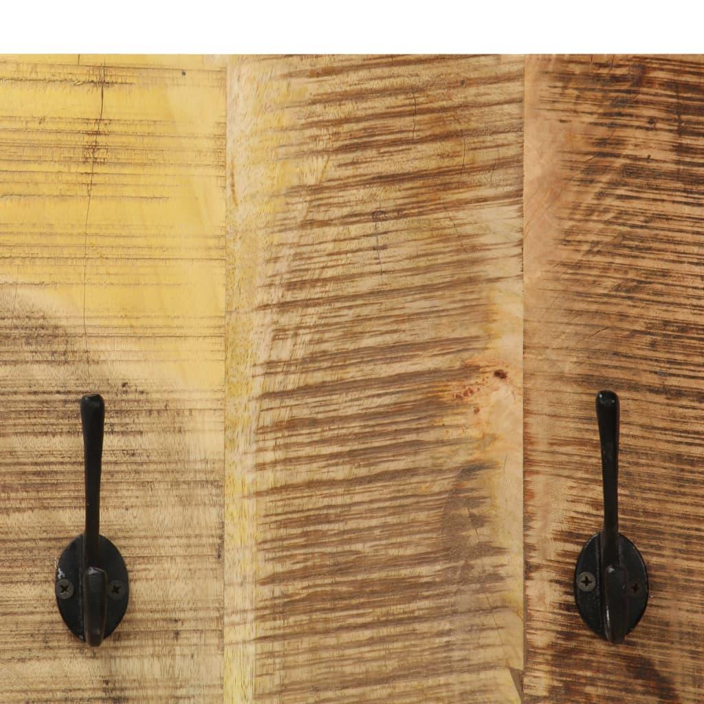 Percheros de pared 2 uds madera maciza de mango 36x110x3 cm
