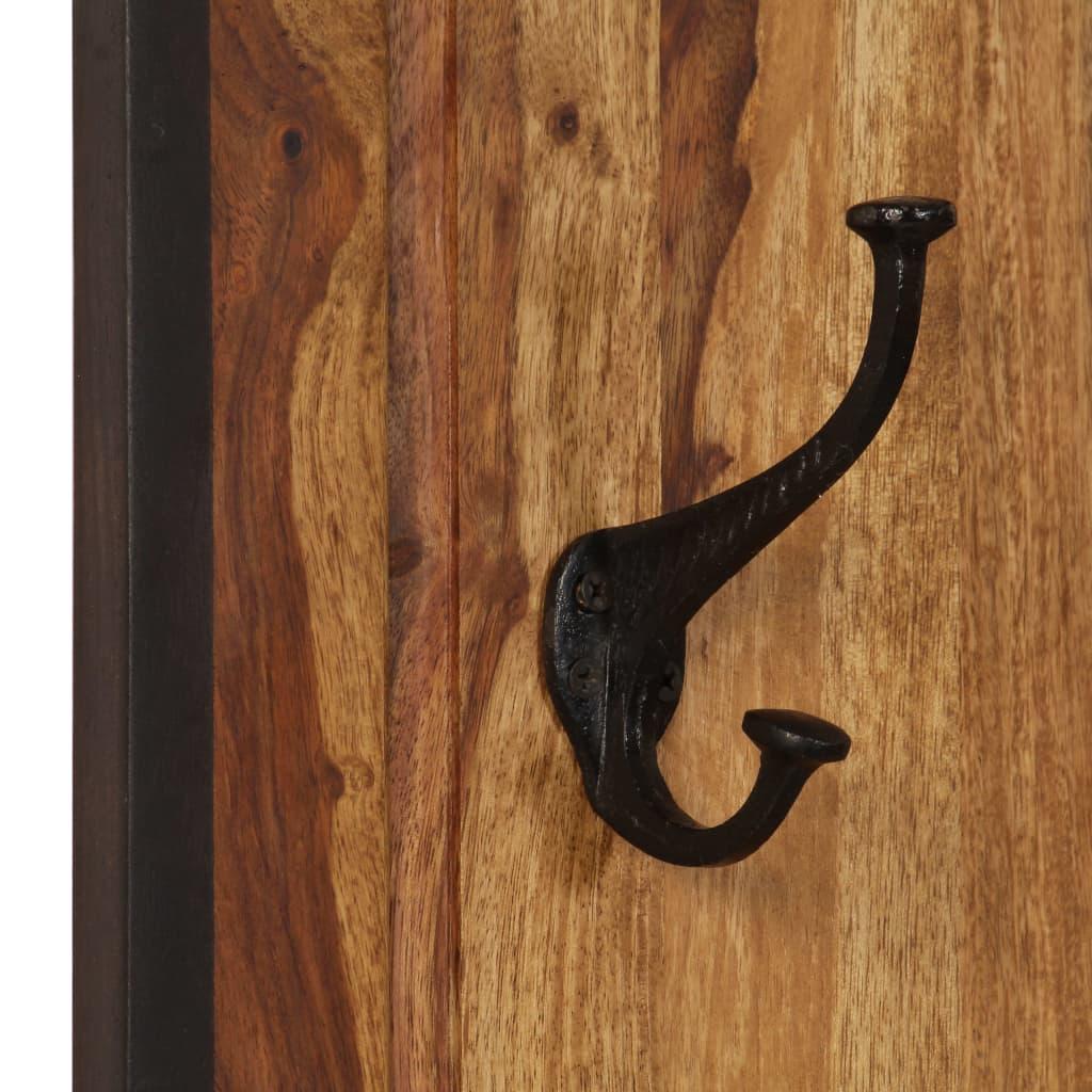 Percheros 2 unidades madera maciza de acacia 38x100 cm