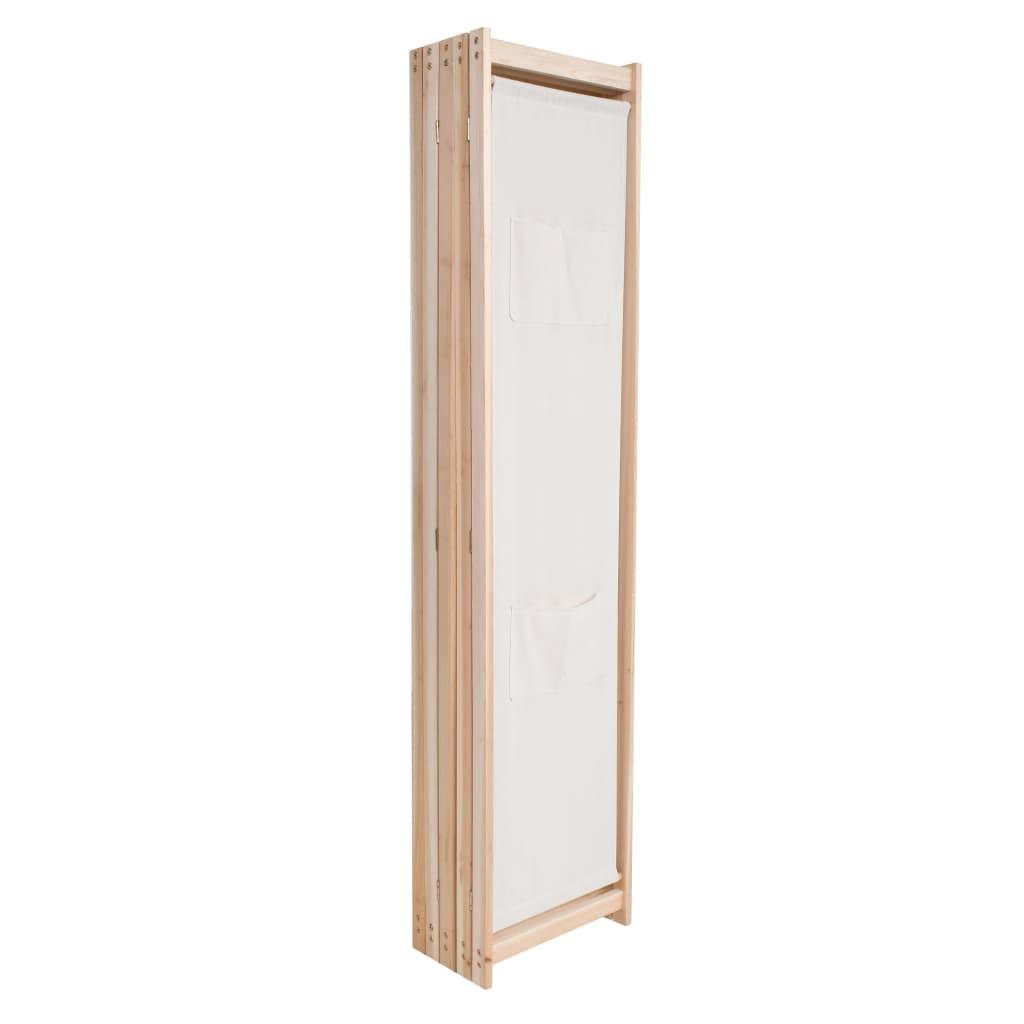 Biombo divisor de 5 paneles de tela gris antracita 200x200 cm