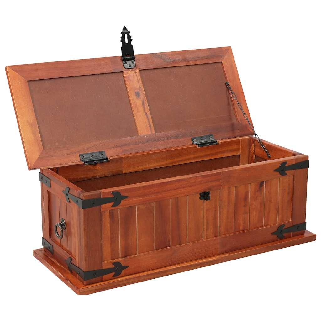 Baúl de almacenamiento de madera maciza de acacia