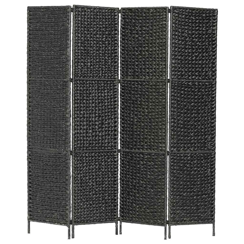 Biombo divisor 4 paneles jacinto de agua negro 154x160 cm