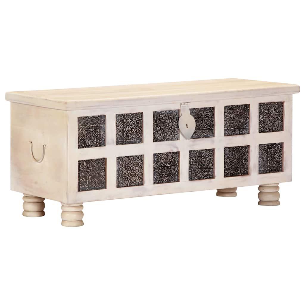 Caja de almacenaje de madera maciza de acacia 110x40x40 cm rojo