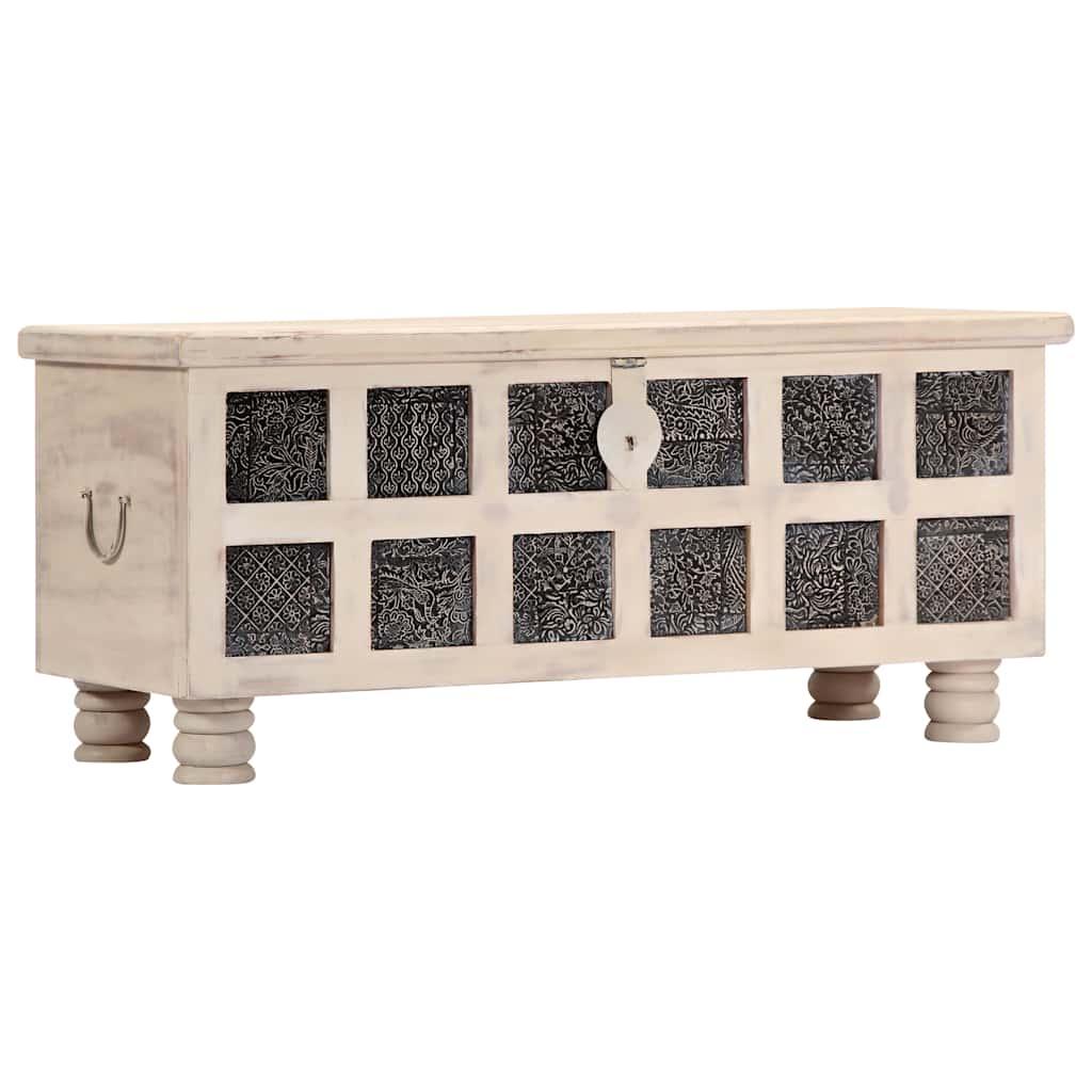 Caja de almacenaje de madera maciza de acacia 110x40x40 cm rojo