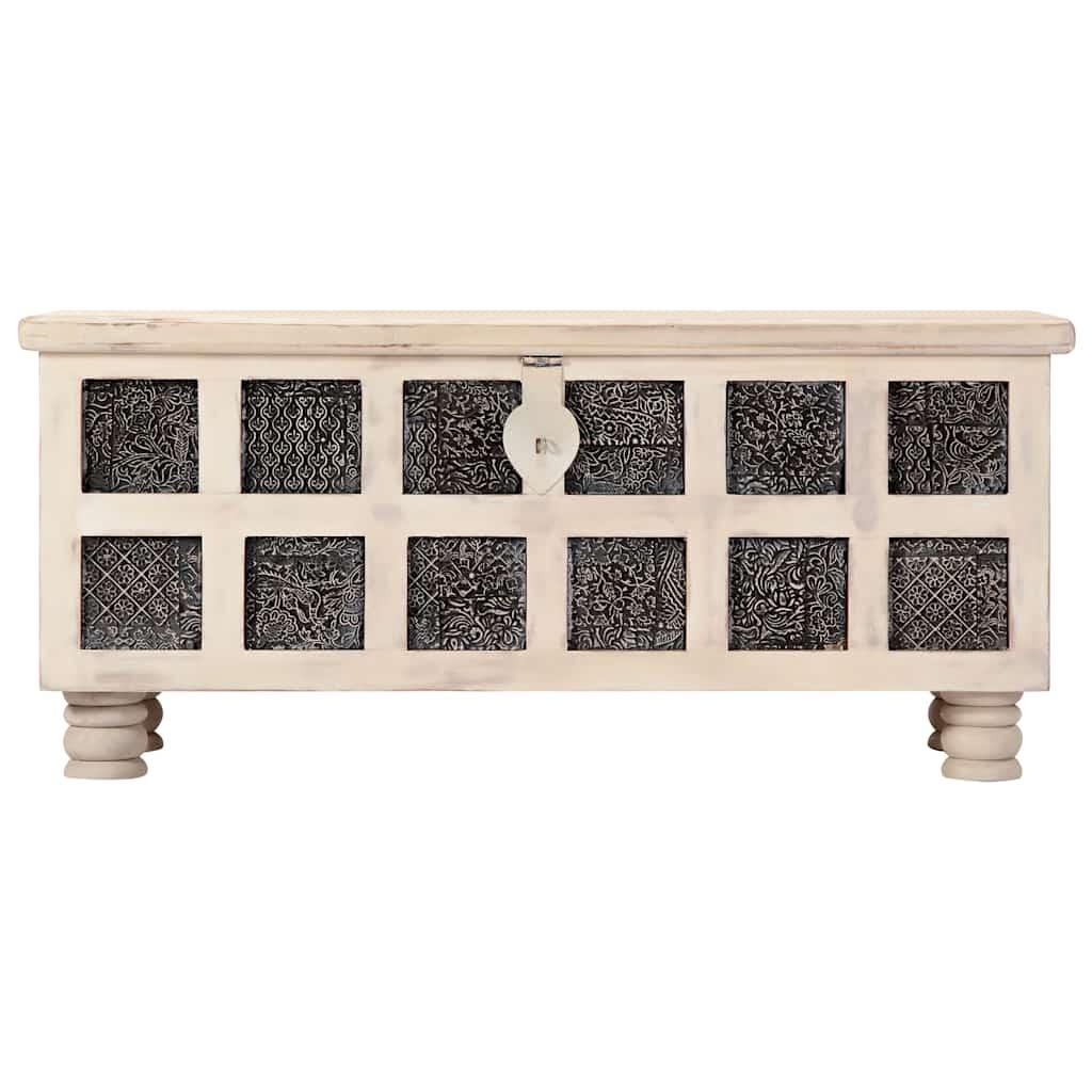 Caja de almacenaje de madera maciza de acacia 110x40x40 cm rojo