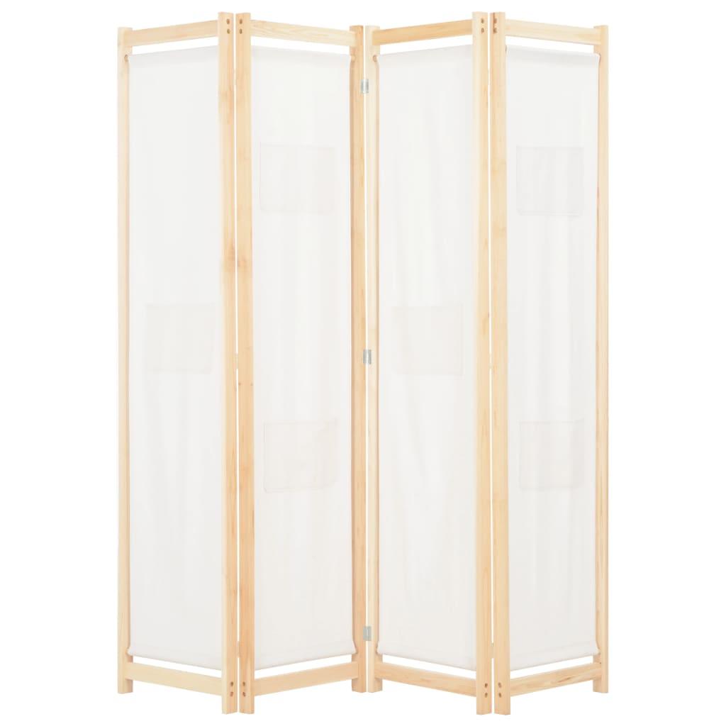 Biombo divisor de 4 paneles de tela gris antracita 160x200 cm