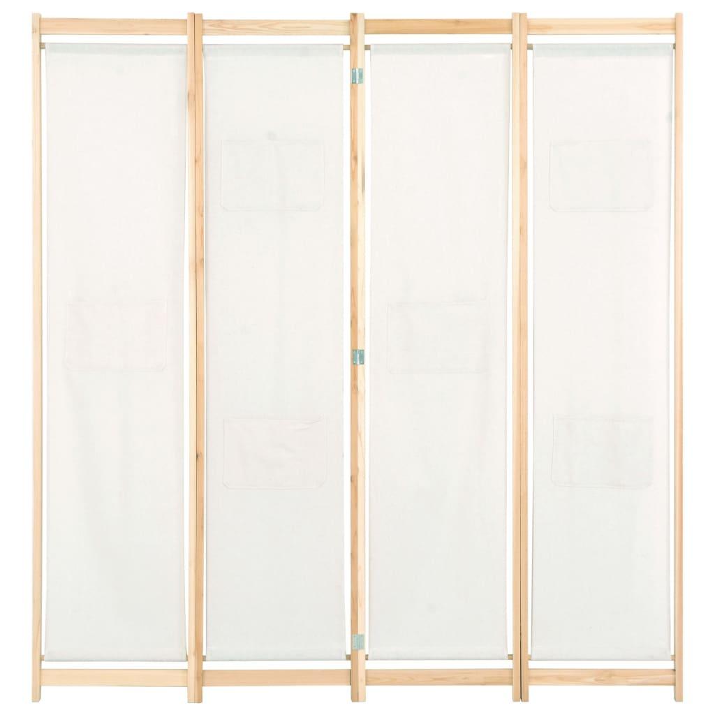 Biombo divisor de 4 paneles de tela gris antracita 160x200 cm