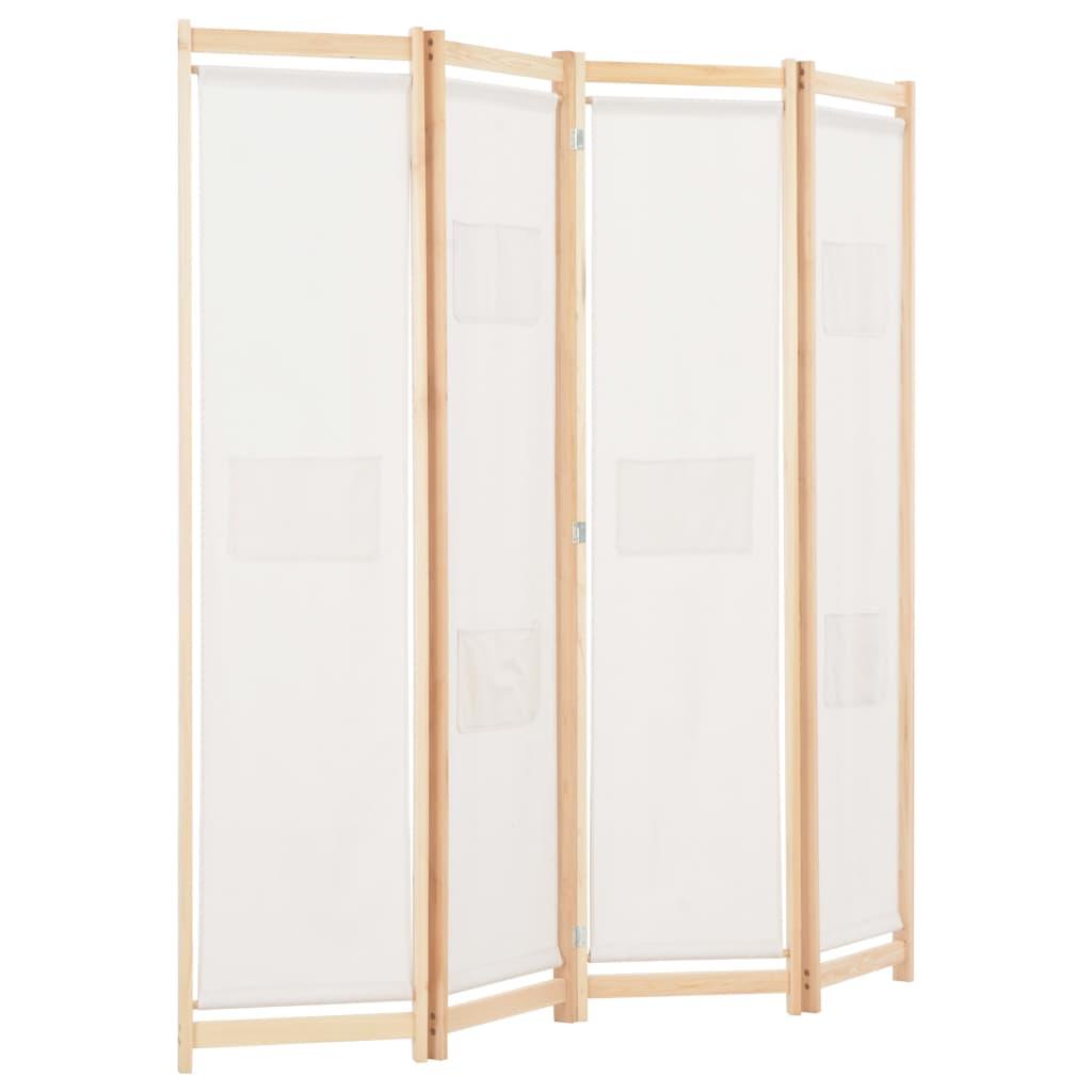 Biombo divisor de 4 paneles de tela gris antracita 160x200 cm