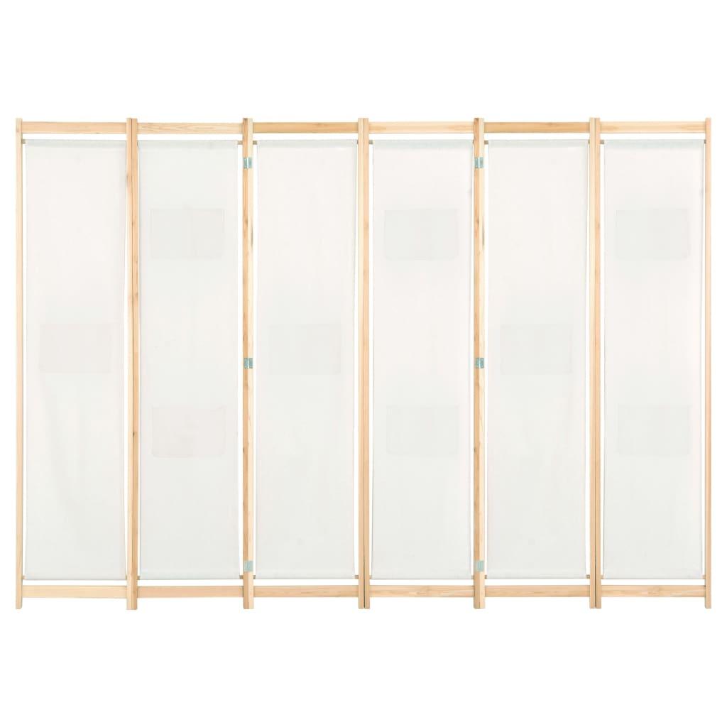 Biombo divisor de 6 paneles de tela gris antracita 240x200 cm