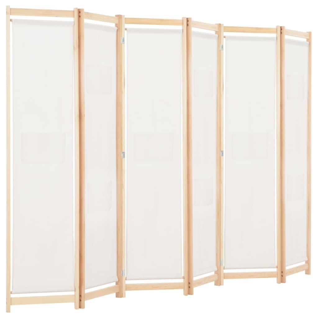 Biombo divisor de 6 paneles de tela gris antracita 240x200 cm