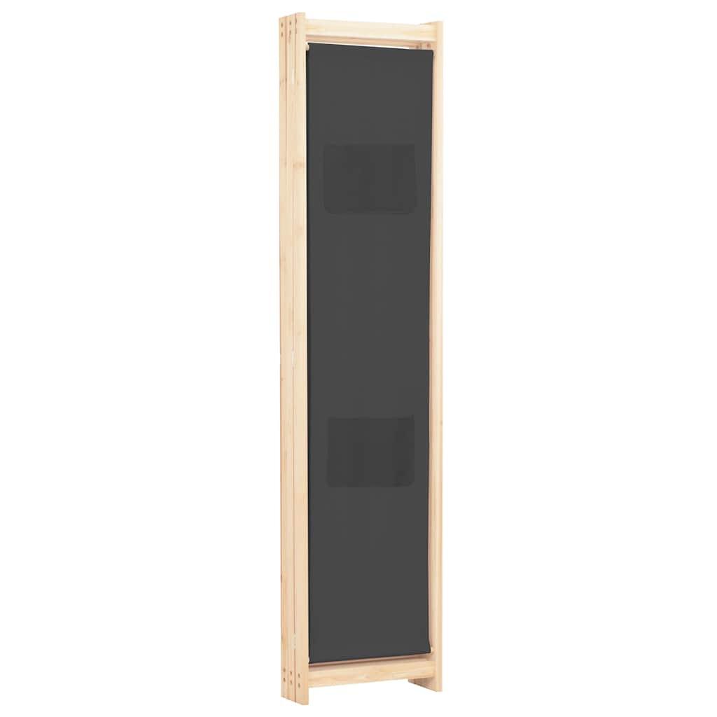 Biombo divisor de 3 paneles de tela gris antracita 120x220 cm