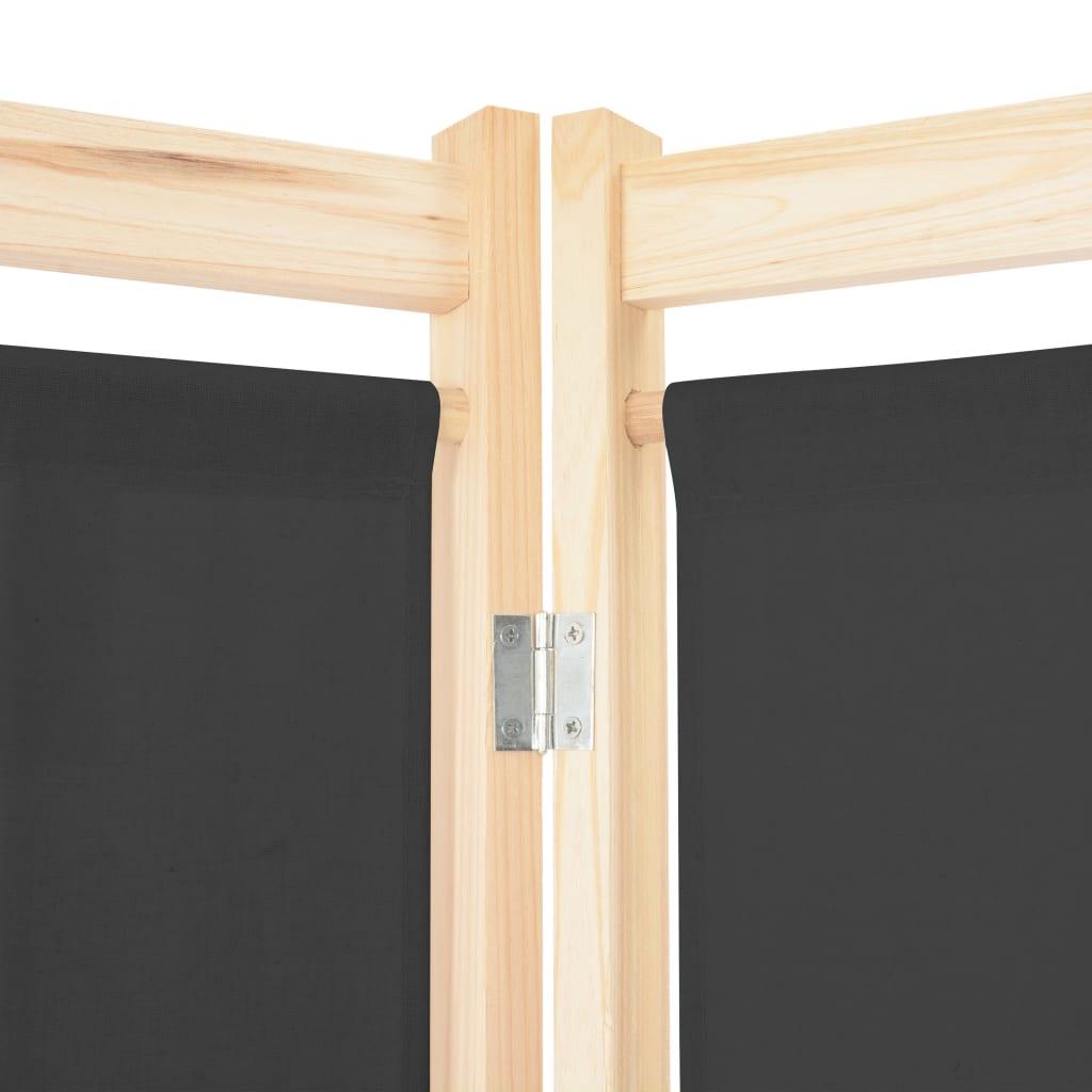 Biombo divisor de 6 paneles de tela color crema 240x170x4 cm