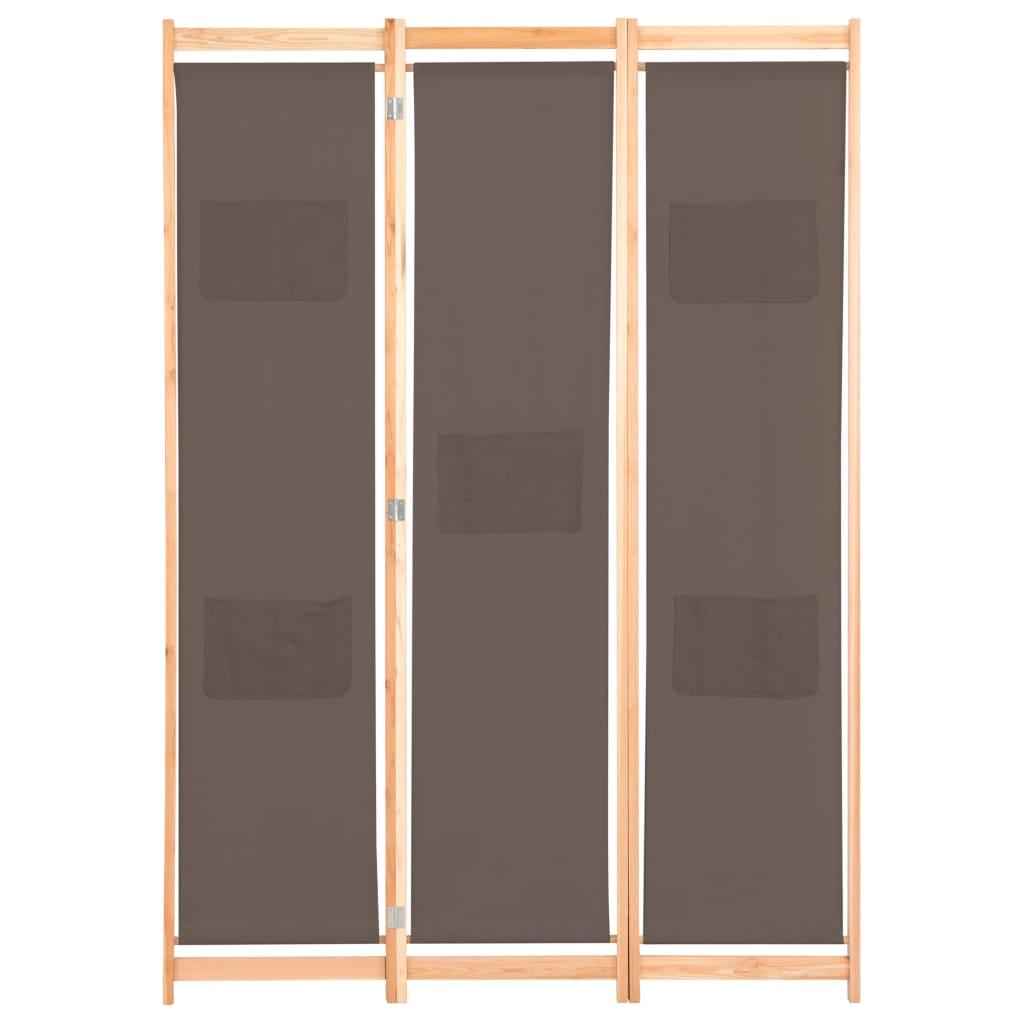 Biombo divisor de 3 paneles de tela gris antracita 120x200 cm