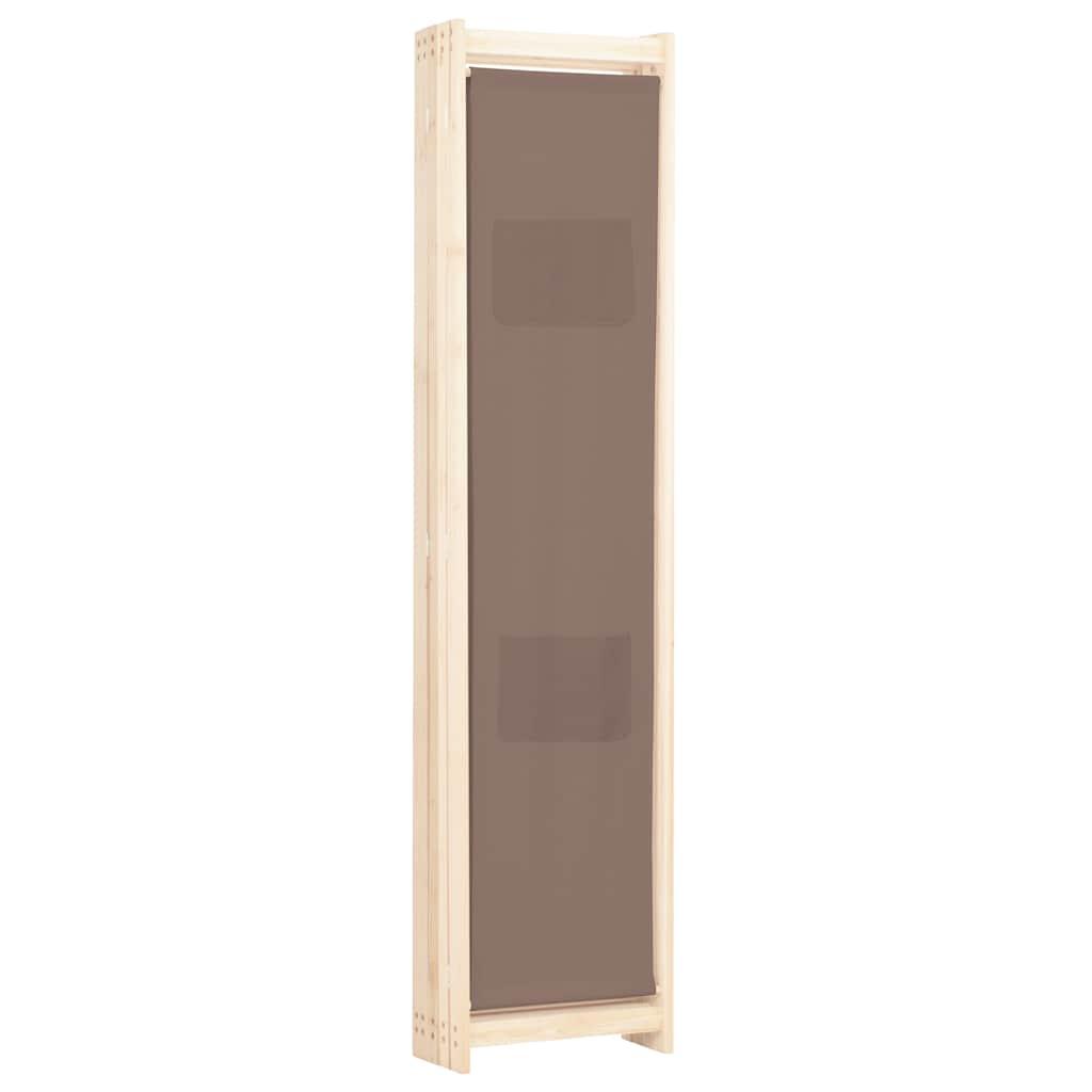 Biombo divisor de 5 paneles de tela gris antracita 200x200 cm