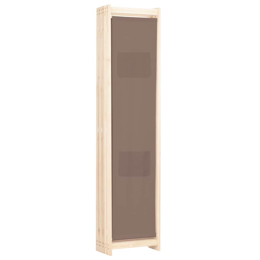 Biombo divisor de 6 paneles de tela color crema 240x170x4 cm