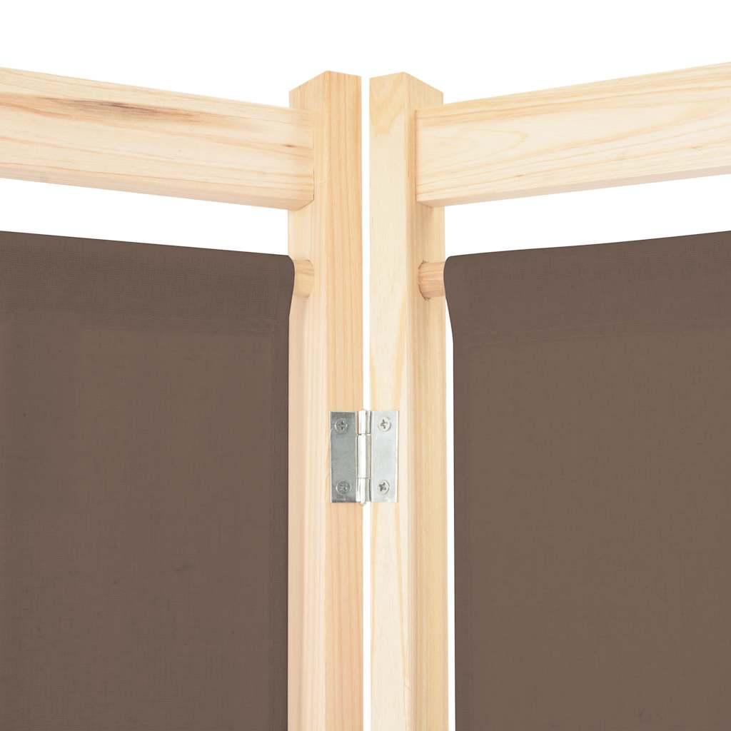 Biombo divisor de 6 paneles de tela color crema 240x170x4 cm