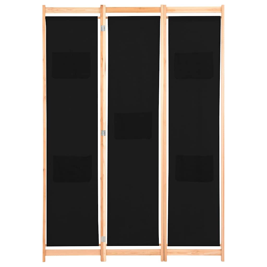 Biombo divisor de 3 paneles de tela gris antracita 120x220 cm
