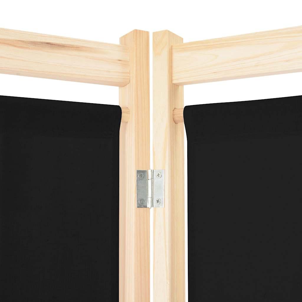 Biombo divisor de 3 paneles de tela gris antracita 120x220 cm