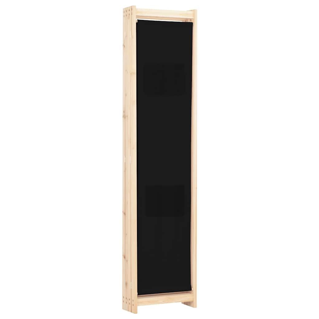 Biombo divisor de 4 paneles de tela gris antracita 200x220 cm