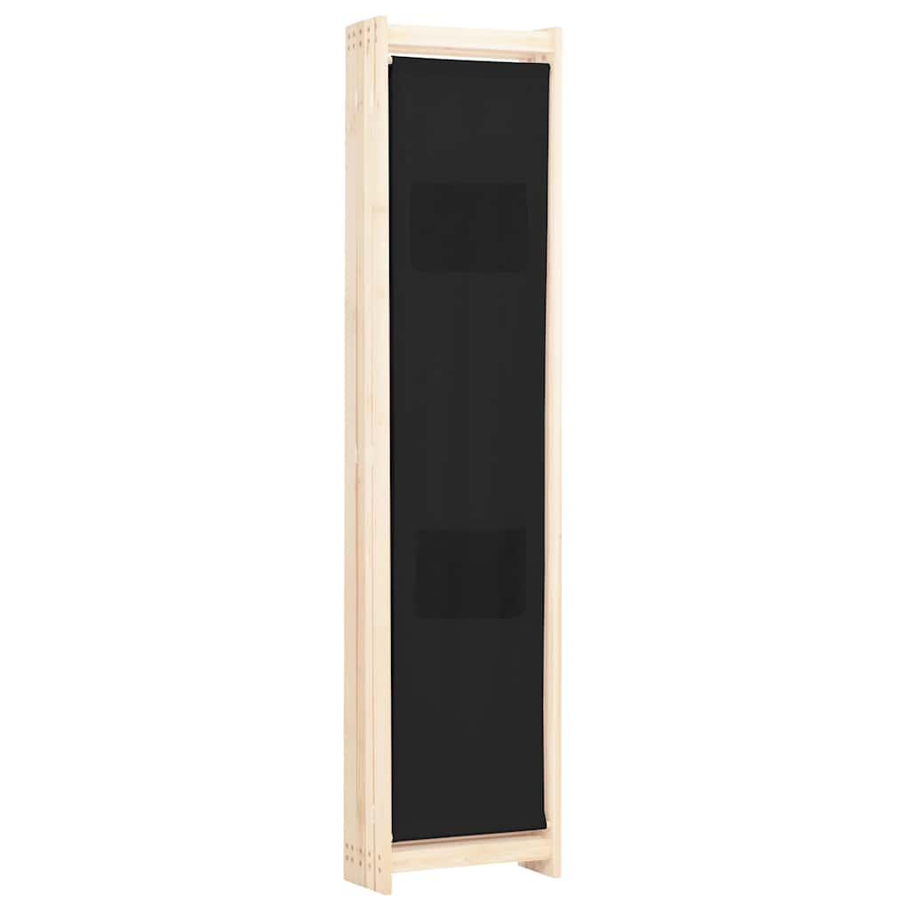 Biombo divisor de 5 paneles de tela gris antracita 200x200 cm