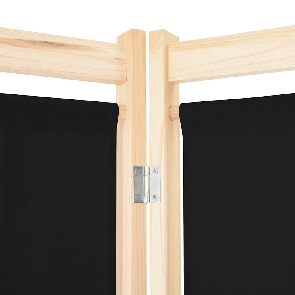 Biombo divisor de 5 paneles de tela gris antracita 200x200 cm
