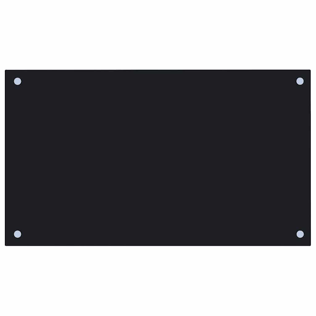 Protección salpicaduras cocina vidrio templado negro 100x50 cm