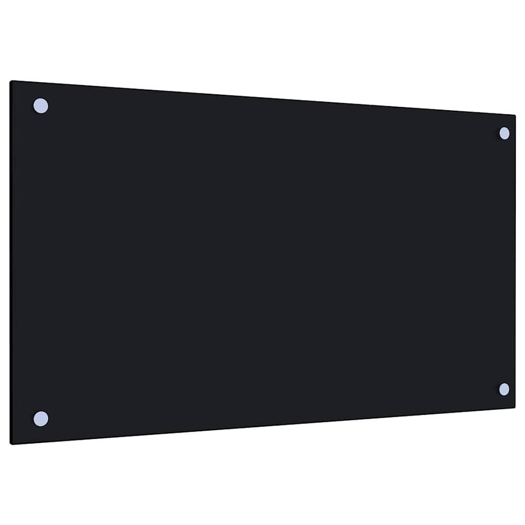 Protección salpicaduras cocina vidrio templado negro 100x50 cm