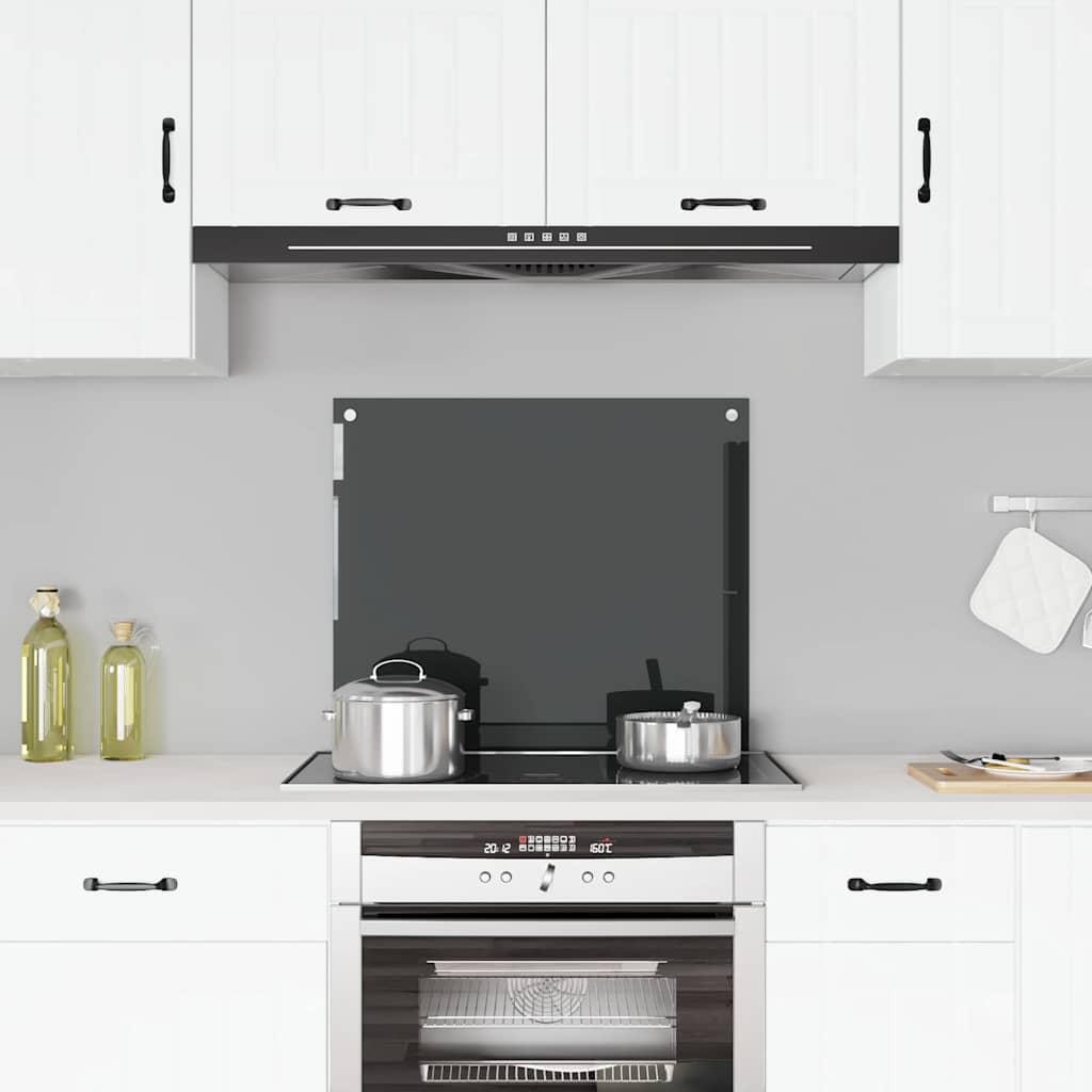 Protección salpicaduras cocina vidrio templado negro 100x50 cm