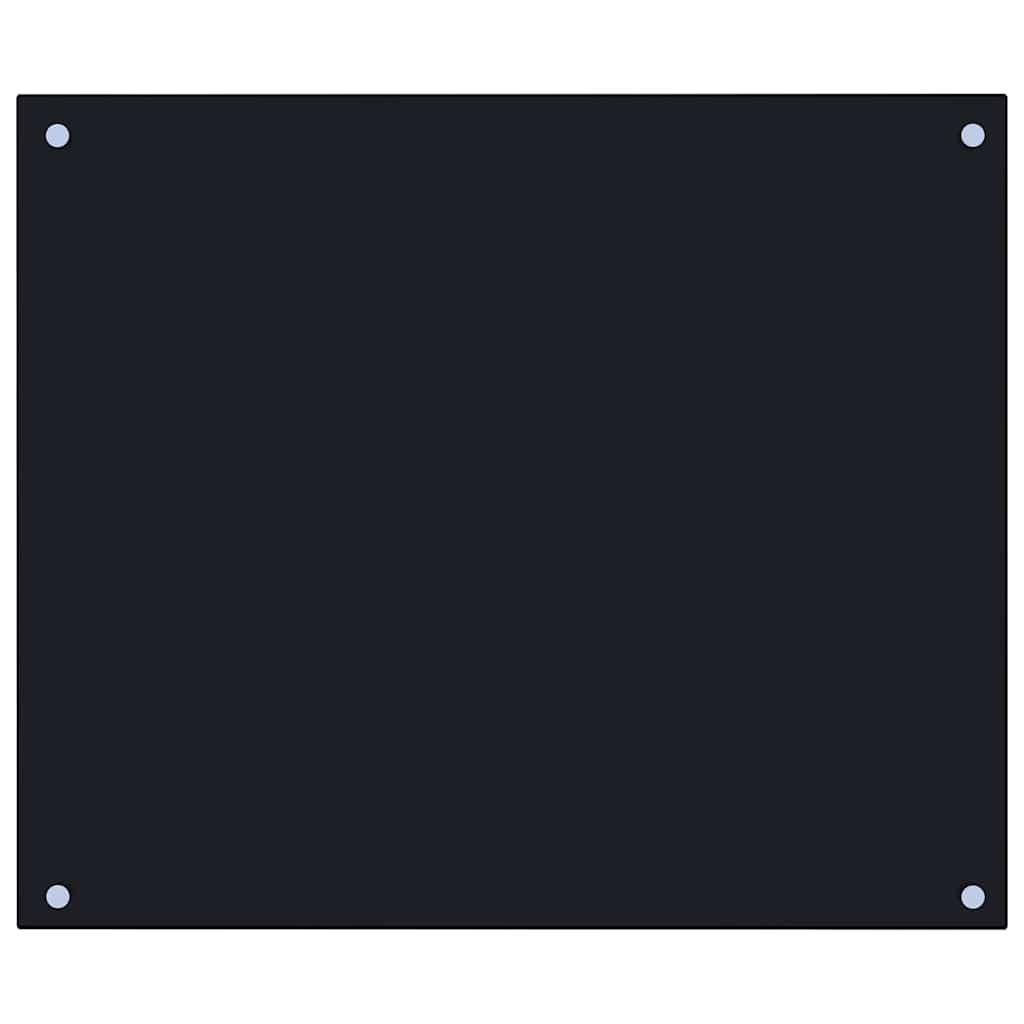 Protección salpicaduras cocina vidrio templado negro 100x50 cm