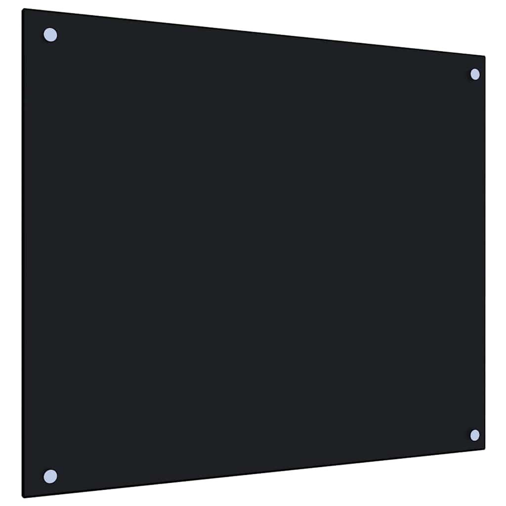 Protección salpicaduras cocina vidrio templado negro 100x50 cm