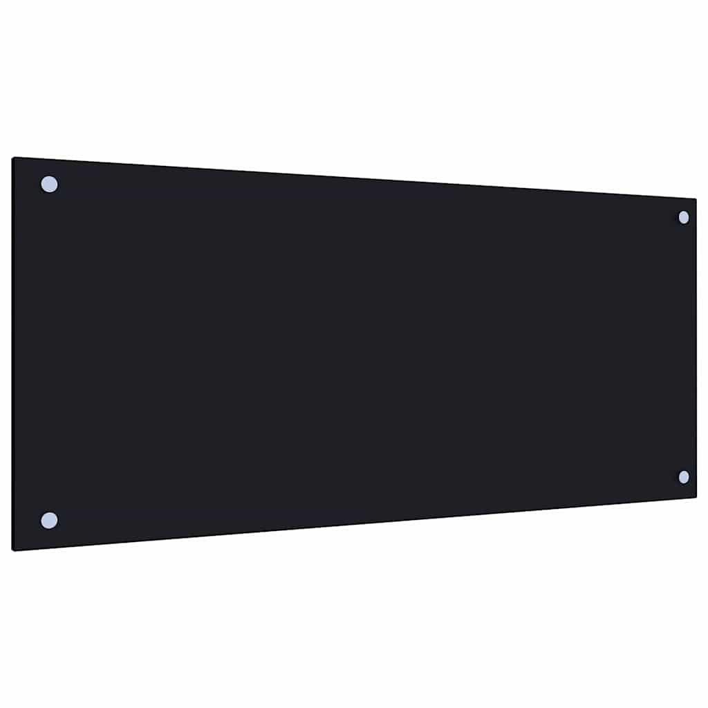 Protección salpicaduras cocina vidrio templado negro 100x50 cm