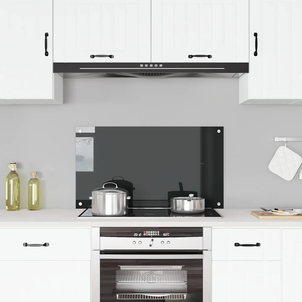 Protección salpicaduras cocina vidrio templado negro 100x50 cm