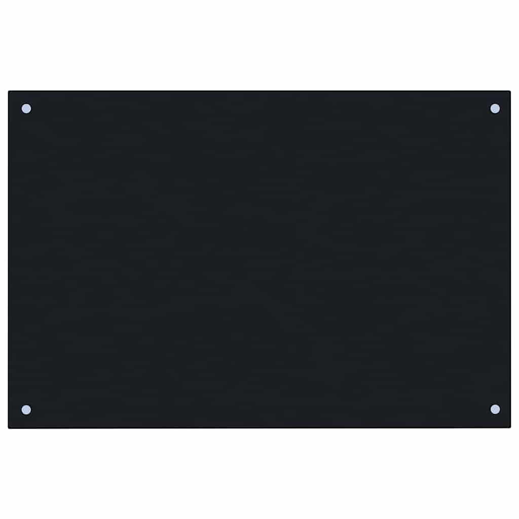 Protección salpicaduras cocina vidrio templado negro 100x50 cm