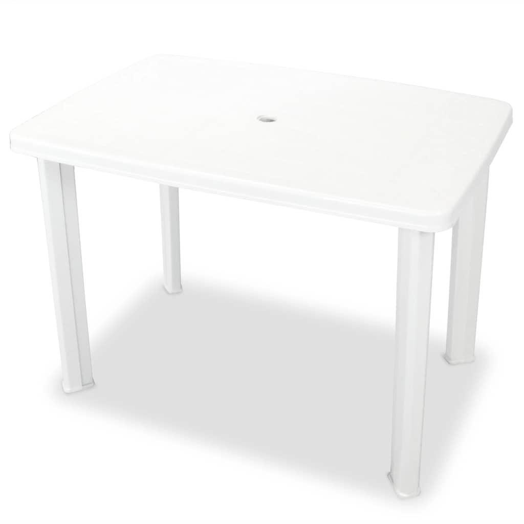 Set de mesa y sillas bistró de jardín 3 piezas plástico blanco