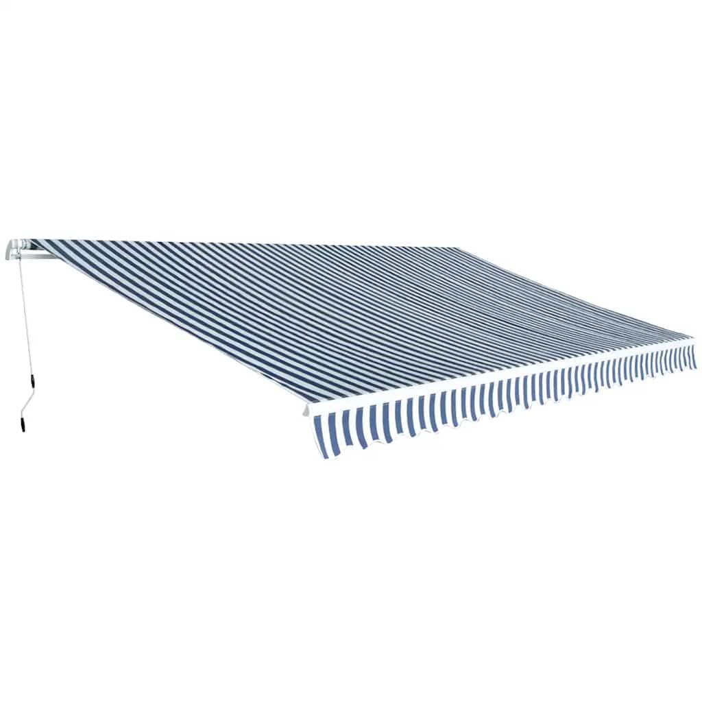 Toldo plegable de operación manual 300 cm amarillo y blanco