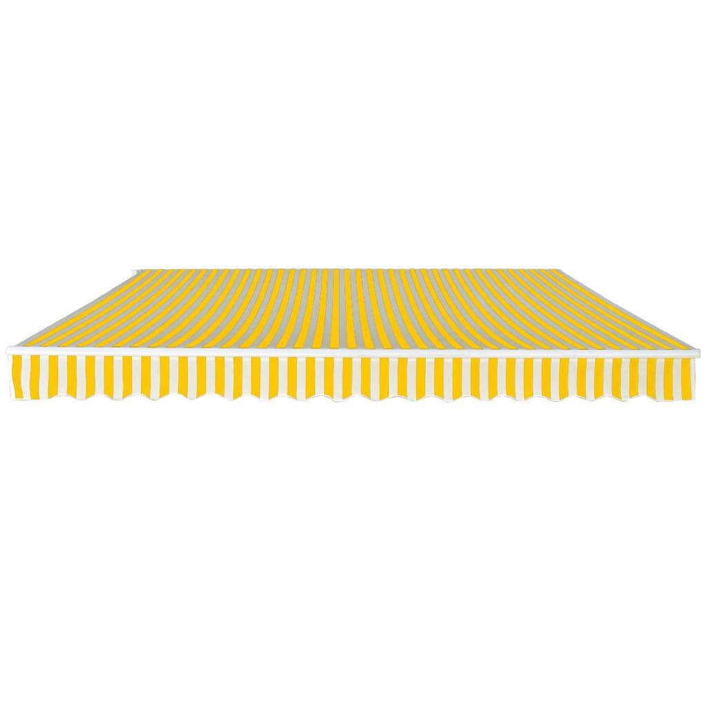 Toldo plegable de operación manual 400 cm amarillo y blanco