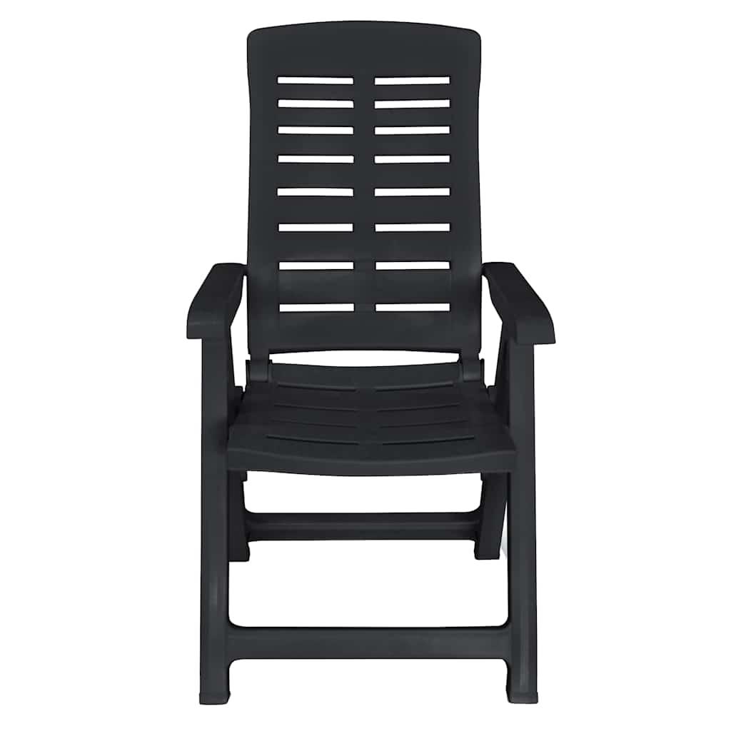 Conjunto de comedor de jardín 9 piezas plástico gris antracita