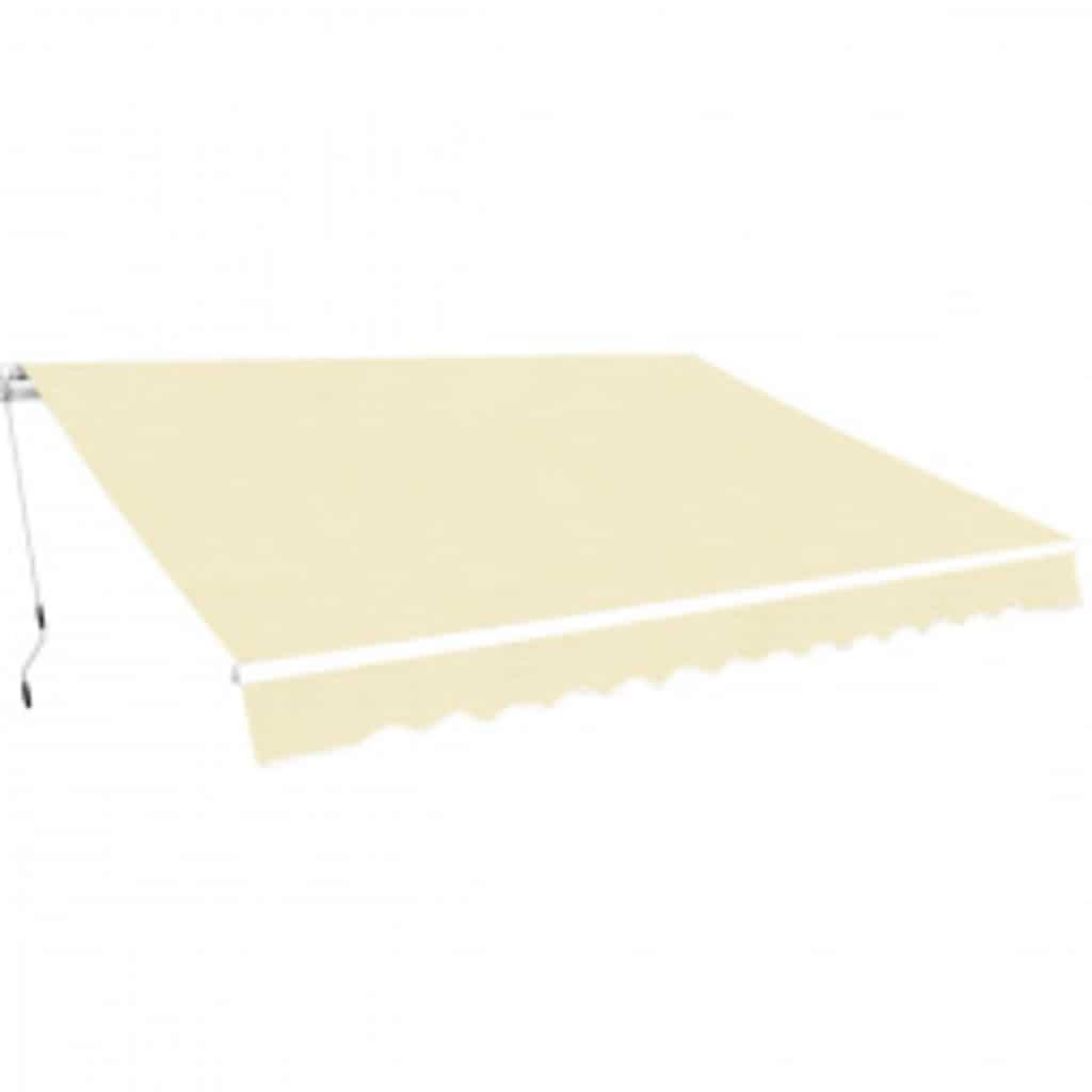 Toldo plegable de operación manual 400 cm amarillo y blanco