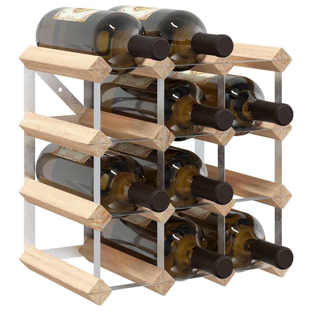 Botellero para 12 botellas madera maciza de pino 36x23x36 cm