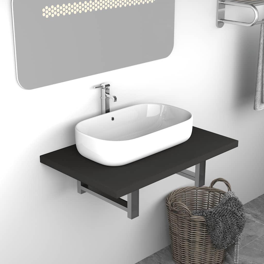 Mueble de Cuarto de Baño Marrón y Negro 38 x 33,5 x 160 cm