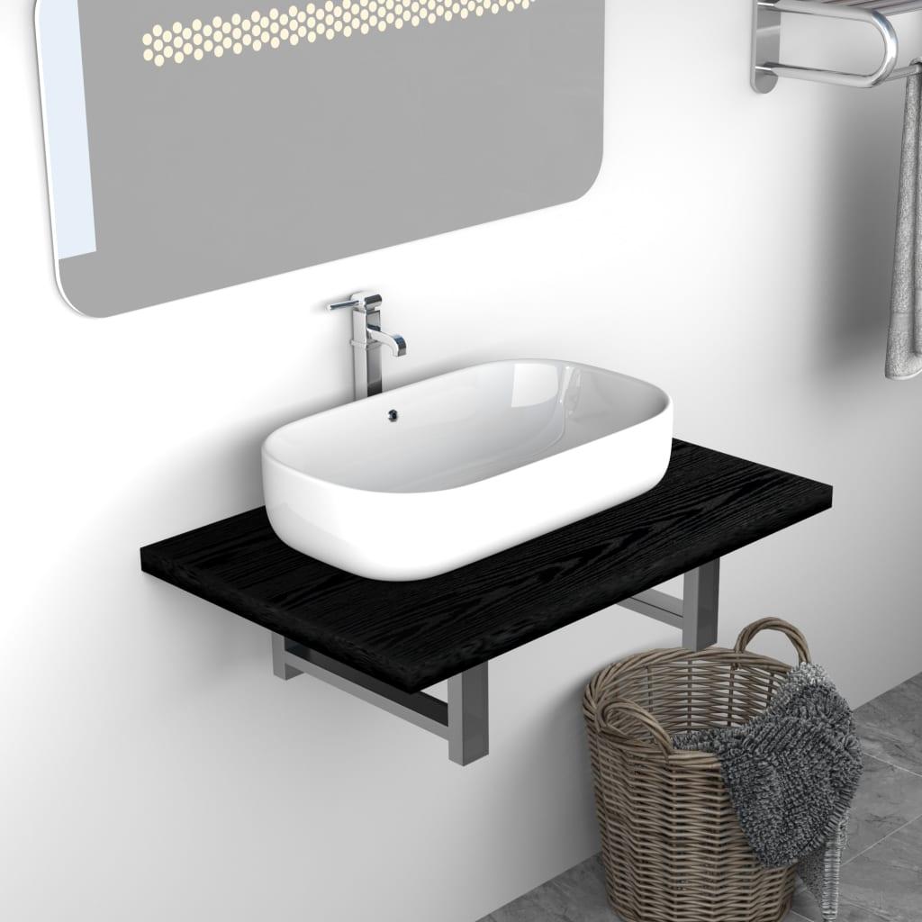 Mueble de Cuarto de Baño Marrón y Negro 38 x 33,5 x 160 cm