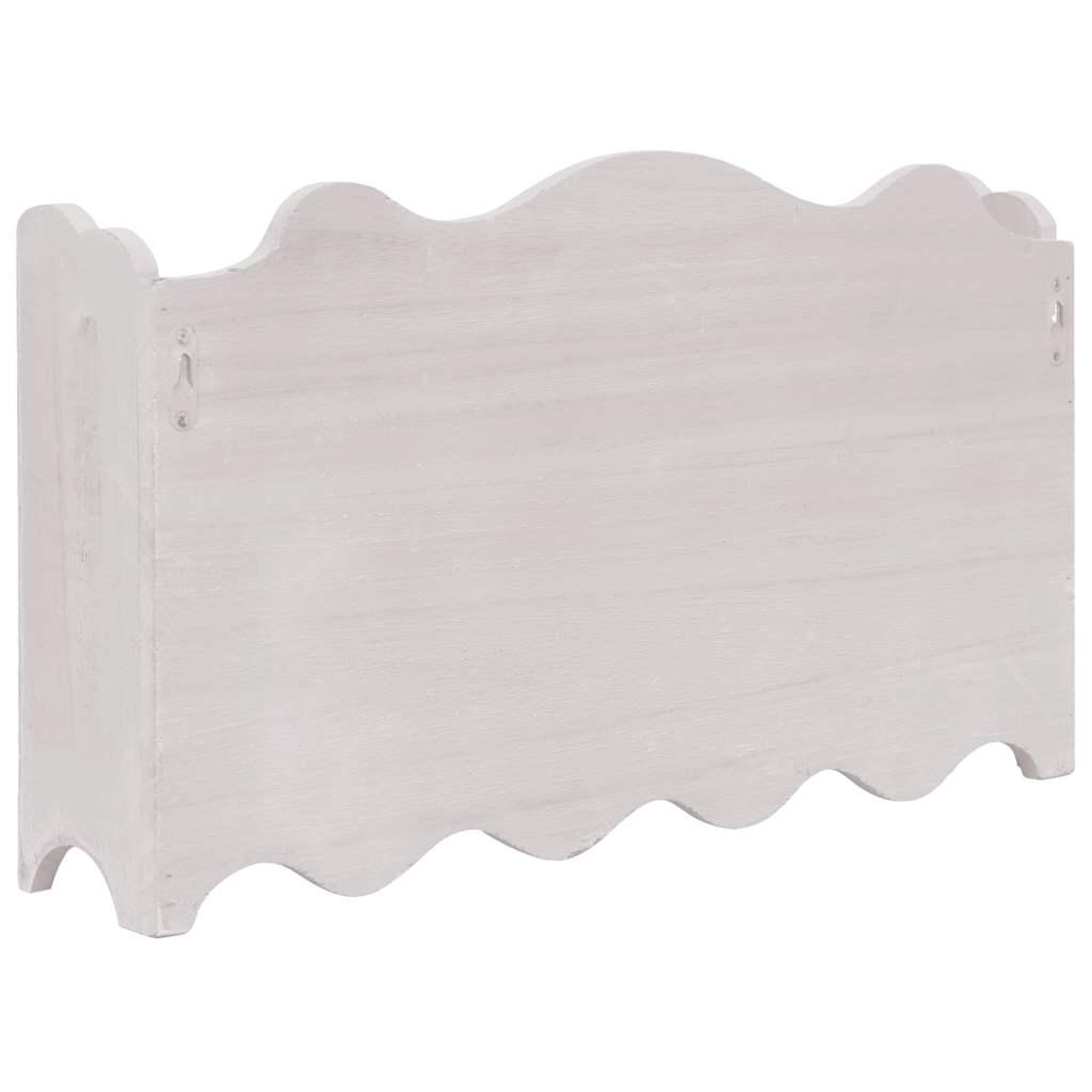 Perchero de pared de madera blanco 50x10x30 cm