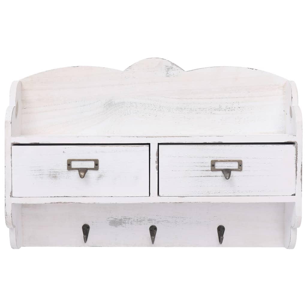 Perchero de pared de madera blanco