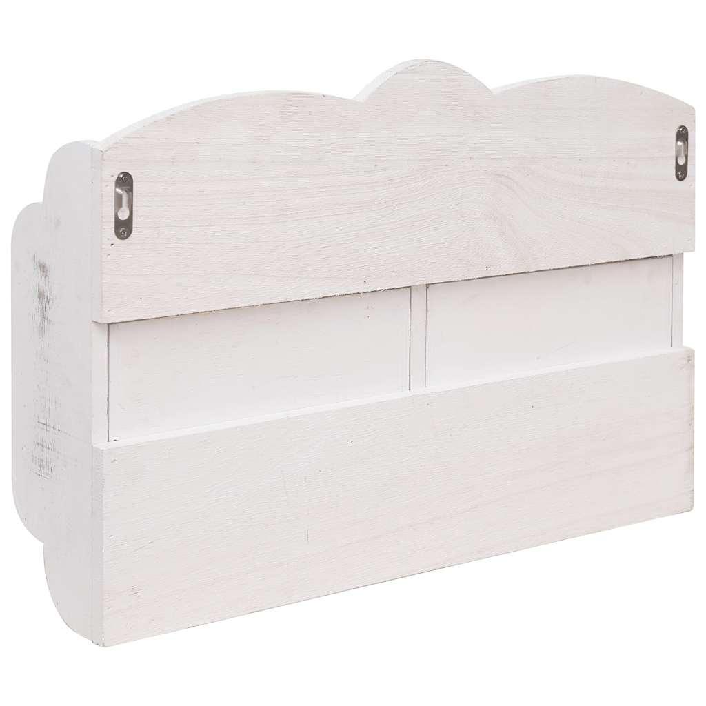 Perchero de pared de madera blanco