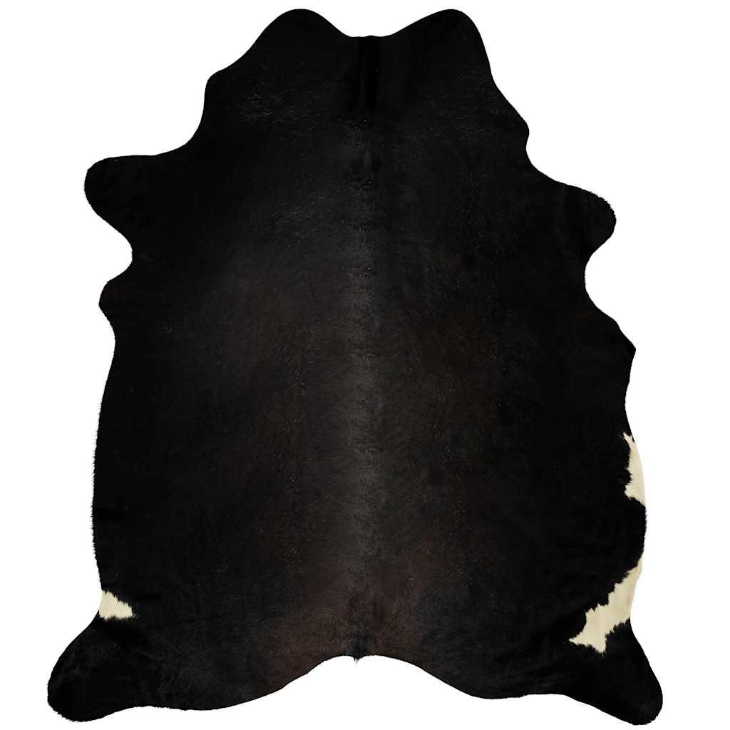 Alfombra de piel de vaca auténtica marrón y blanco 150x170 cm