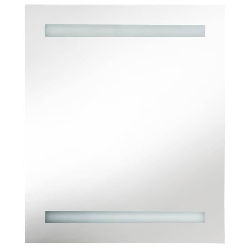 Mueble de baño con espejo LED blanco brillante 89x14x62 cm