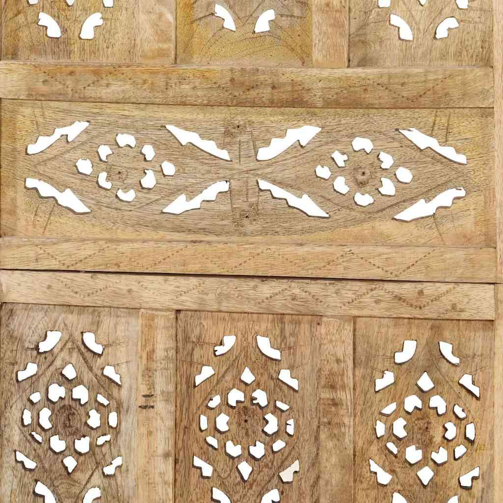 Biombo 5 paneles tallado a mano madera maciza mango 200x165 cm